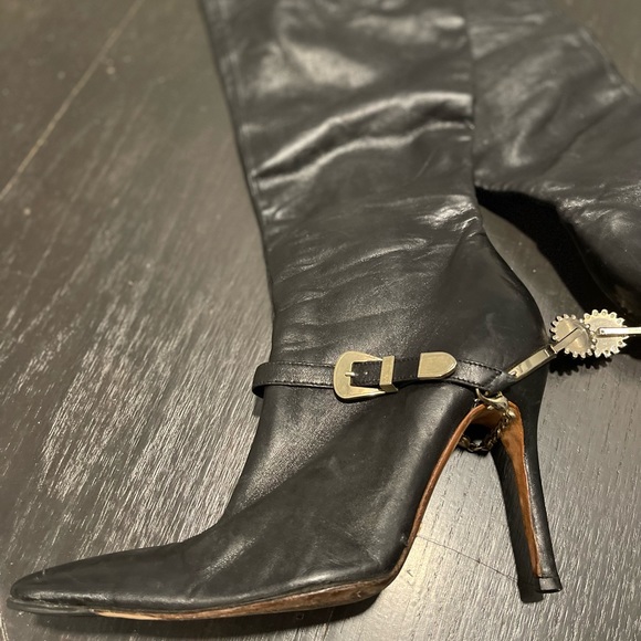 Dolce & Gabanna  Black Nappa Leather Boots         Size 8 (38 EU) - Picture 9 of 14